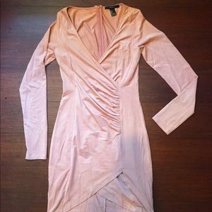 Faux suede light pink dress